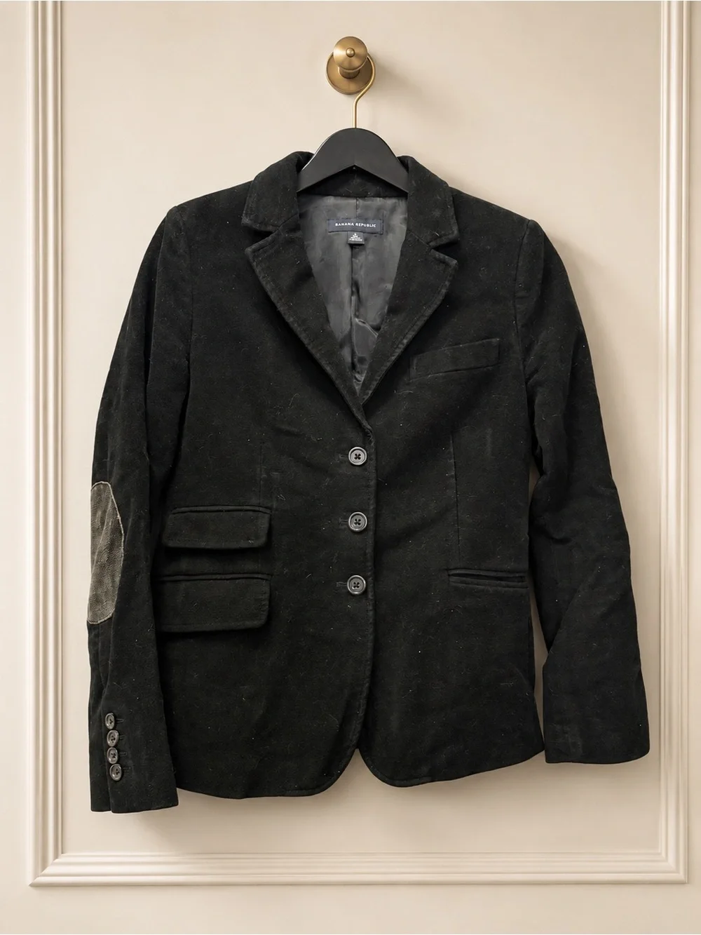 Banana Republic Black Corduroy Blazer with Elbow Patch